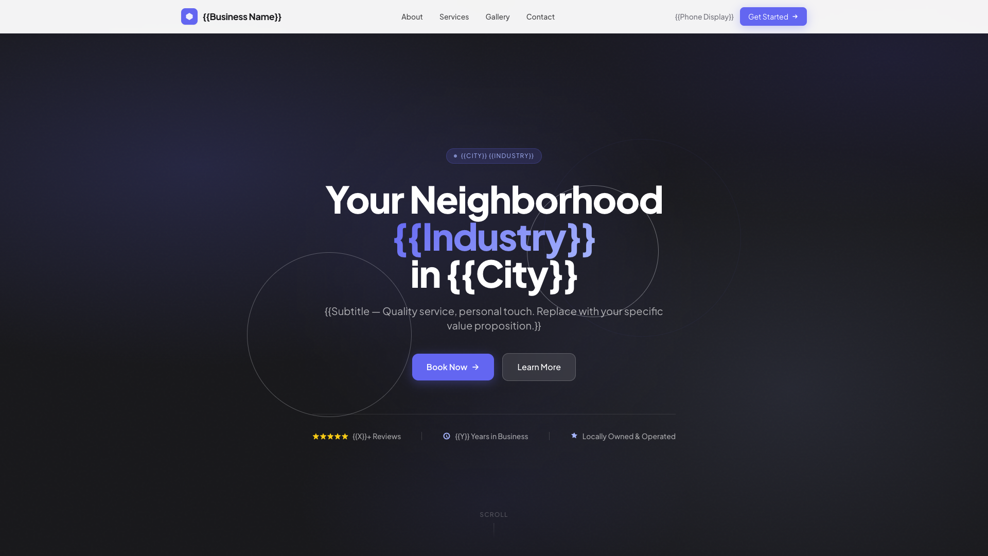 General business website template