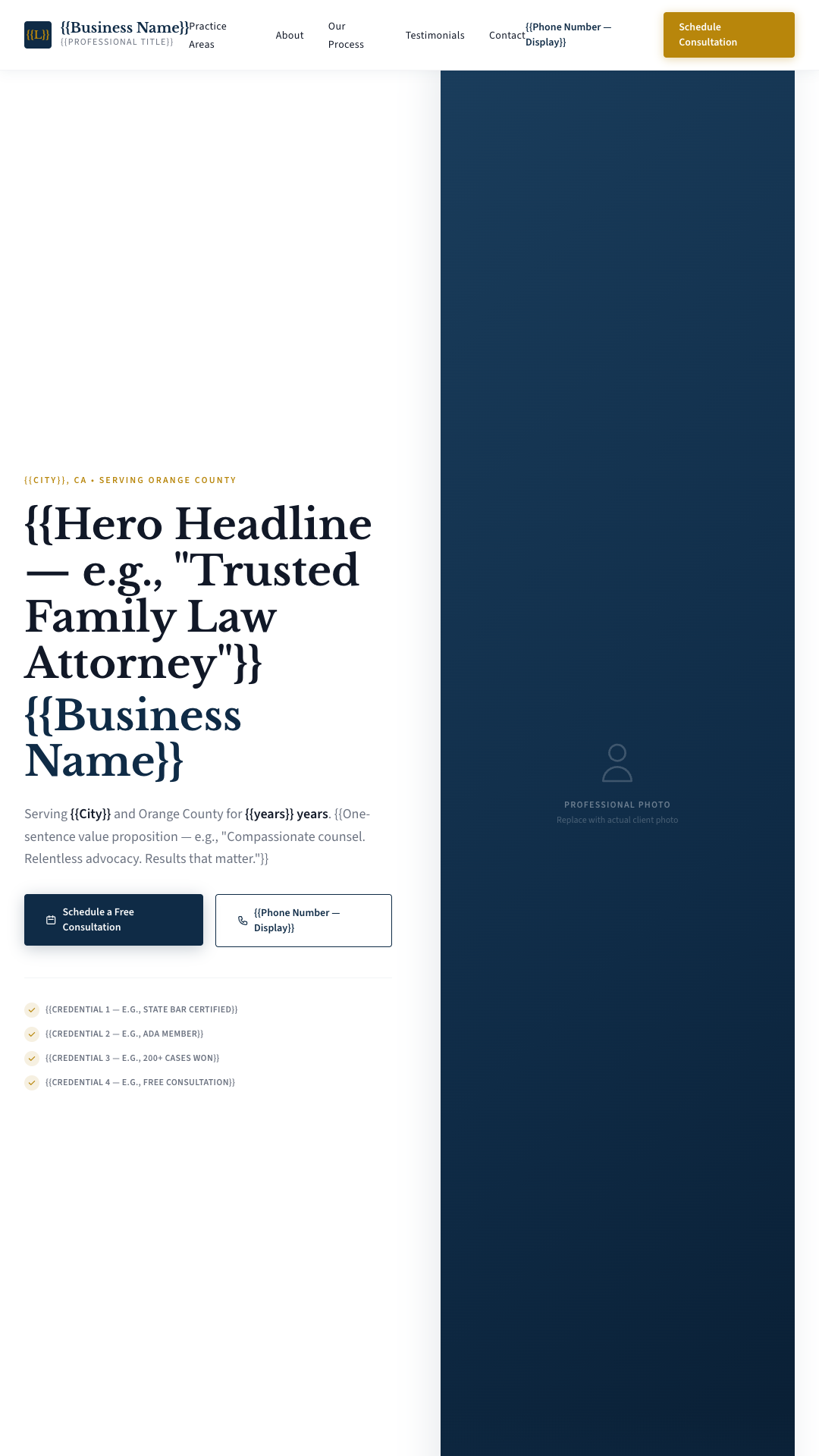 Professional services website template